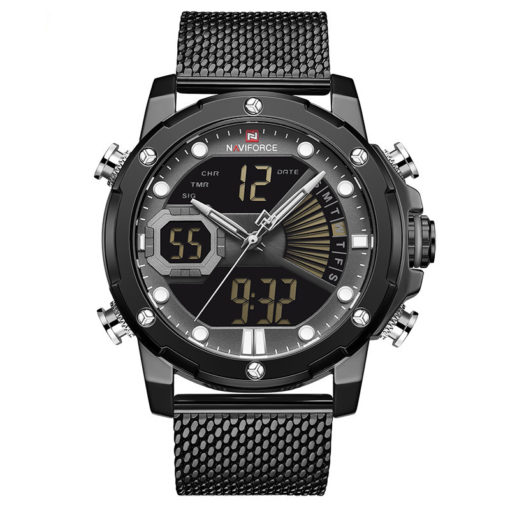NAVIFORCE Stainless Steel Double Display Sports Watch