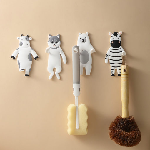 Cute Cartoon Animal Bendable Sticky Storage Holders Hook