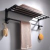 Wall-mounted Aluminum Bathroom Towel Rack Holder