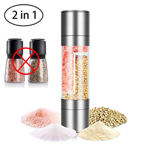 2 in 1 Stainless Steel Manual Salt Pepper Spice Grinder