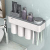 Magnetic Wall Mounted Toothbrush Toothpaste Holder Dispenser