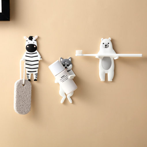 Cute Cartoon Animal Bendable Sticky Storage Holders Hook