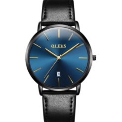 OLEVS Ultra Thin Waterproof Leather Casual Wrist Watch