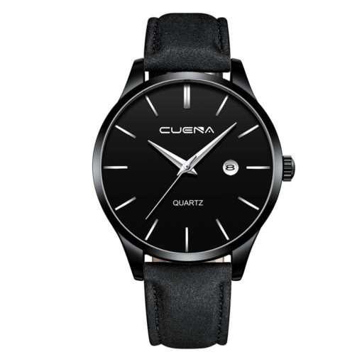 CUENA Casual Leather Belt Waterproof Quartz Watch