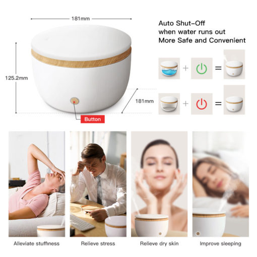 Creative Wood Grain Ultrasonic Cool Mist Air Humidifier