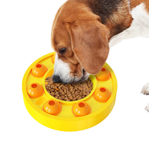 Interactive Pets Slow Food Feeder Spinning Dispenser Bowl