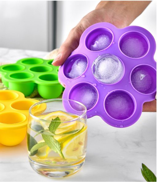 Multifunctional 7-Hole Silicone Kitchen Popsicle Ice Tray Mold - Image 3