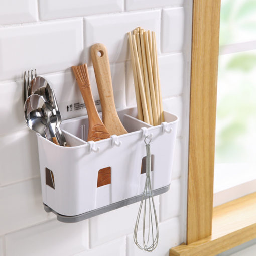 Wall Mounted Creative Kitchen Cutlery Drainage Rack