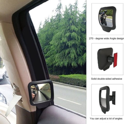 270 Degrees Wide Angle Car Magnet Auxiliary Rearview Mirror
