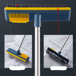 2 In 1 Bathroom Magic Wiper Stiff Bristle Broom Floor Mop. Makes you more comfortable and sweeps the floor without bending over.