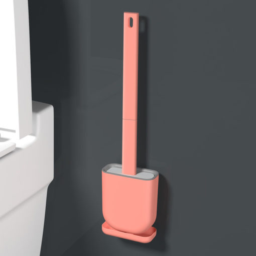 Wall-Mounted Long Handle Silicone Toilet Cleaning Brush