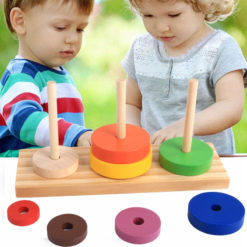 Wooden Montessori Learning Stacking Ring Tower Toys
