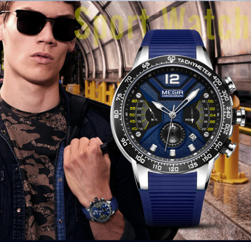 Silicone Chronograph Military Waterproof Sports Quartz Watch