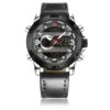 Luxury Men's Leather Digital Analog Waterproof Watch