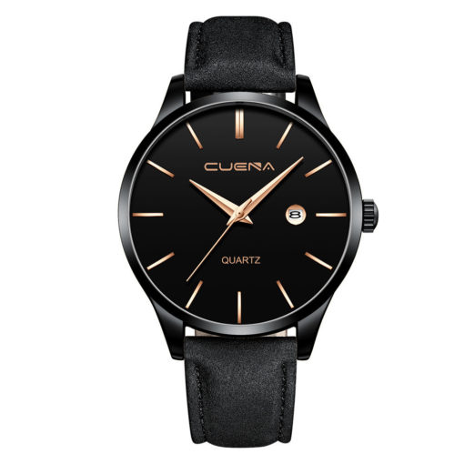 CUENA Casual Leather Belt Waterproof Quartz Watch