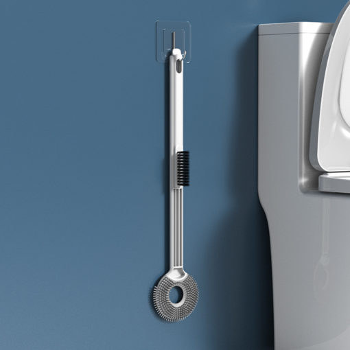 Long Handle Silicone Bathroom Toilet Bowl Brush