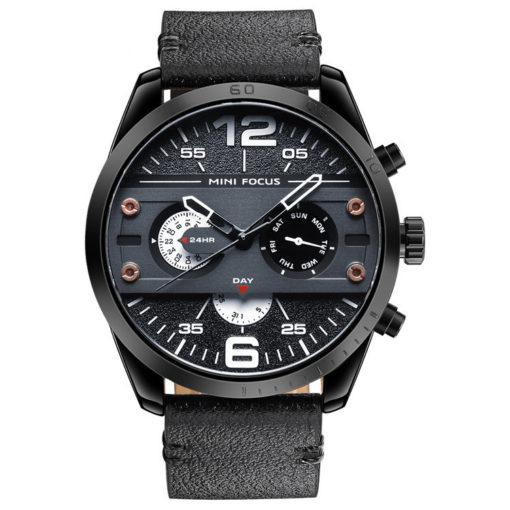 MINI FOCUS Waterproof Men Leather Strap Watch - Image 3