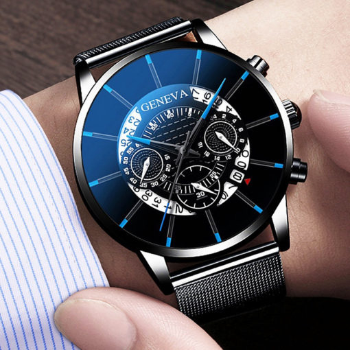 GENEVA Stainless Steel Ultra-thin Anti-Blue Light Watch