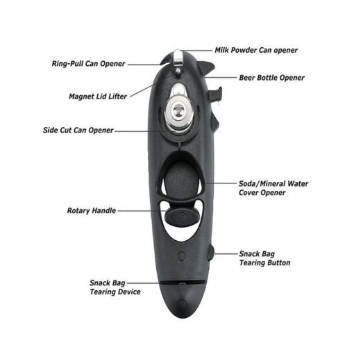 Portable 8 In 1 Manual Kitchen Jar Bottle Can Opener Tool