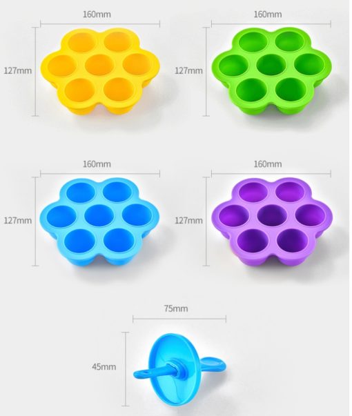 Multifunctional 7-Hole Silicone Kitchen Popsicle Ice Tray Mold