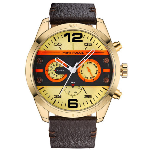 MINI FOCUS Waterproof Men Leather Strap Watch - Image 5