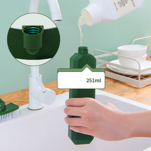Multifunctional Liquid Dispenser Cleaning Bottle Sponge Brush
