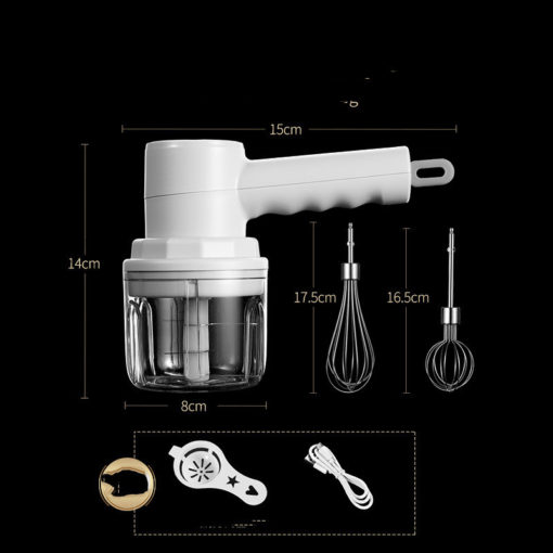 Portable Hand-held Wireless Egg Beater Whisk Masher