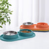 Double Silicone Pet Anti-choke Slow Feeder Bowl