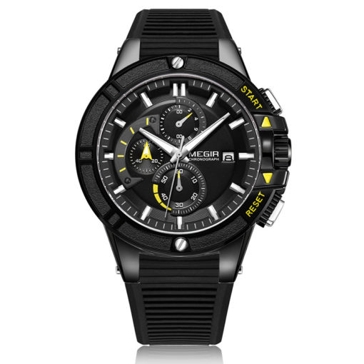 MEGIR Men's Military Sport Silicone Luminous Wristwatch