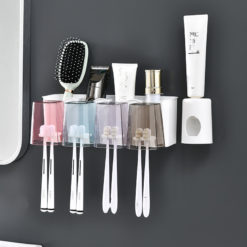 Wall-mounted Bathroom Toothbrush Rack Holder Dispenser