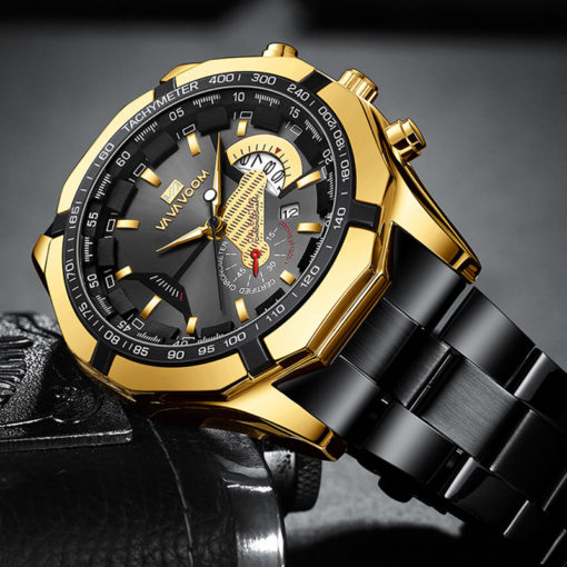 VA VA VOOM Luminous Waterproof Steel Quartz Watch