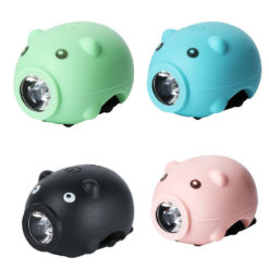 Children's Silicone USB Charging Bicycle Pig Horn Light