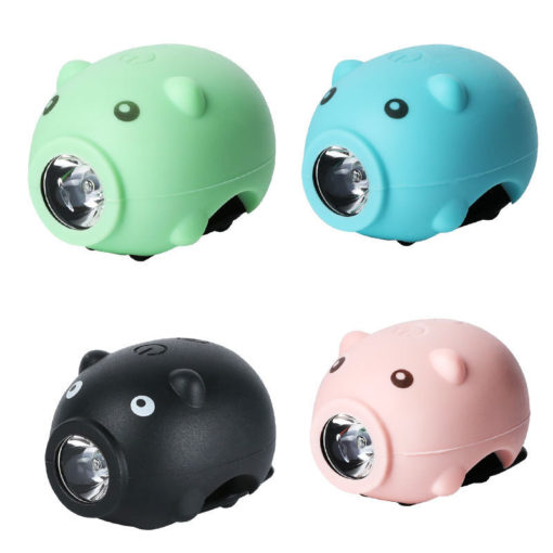 Children's Silicone USB Charging Bicycle Pig Horn Light