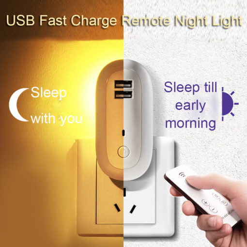 Creative USB RC Bedroom Socket Wall Lamp LED Night Light