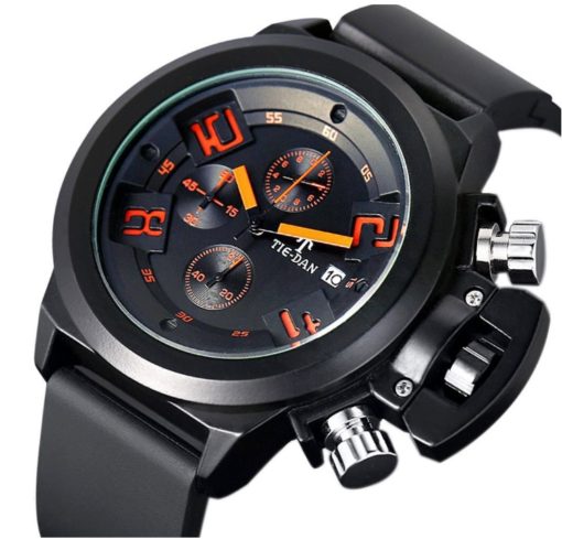 Multifunction Silicone Belt Military Sports Men`s Watch