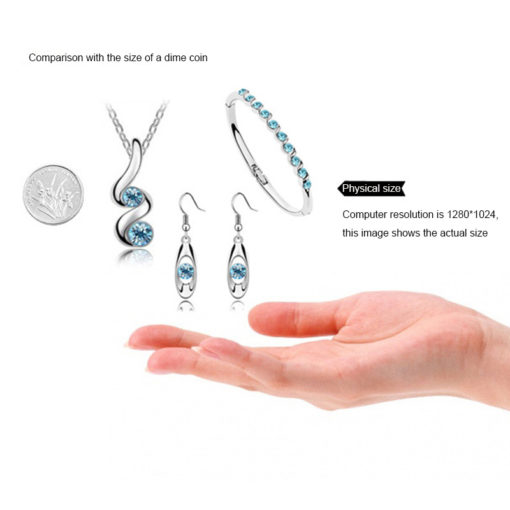 Serpentine Oval Fashion Crystal Drop Necklace Earrings