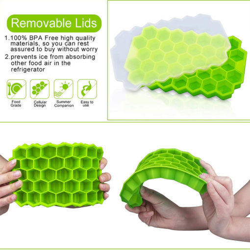 Flexible Silicone Honeycomb Shape Ice Cube Mold Tray