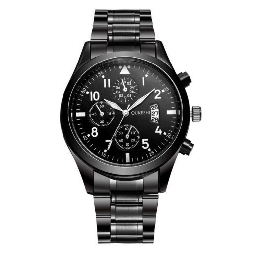 OUKESHI Waterproof Stainless Steel Belt Men's Watch