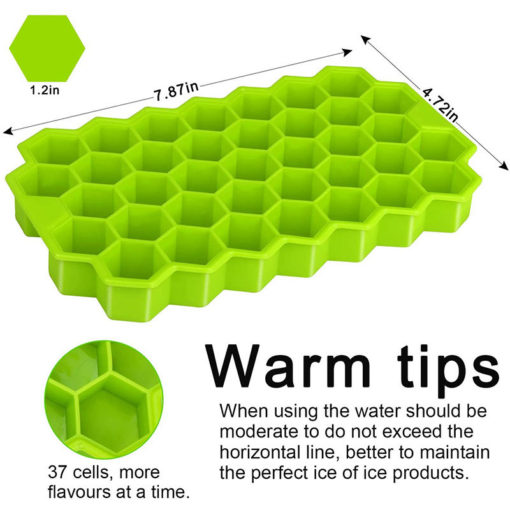 Flexible Silicone Honeycomb Shape Ice Cube Mold Tray