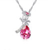 Enamored Rose Crystal Pendant Women Necklace