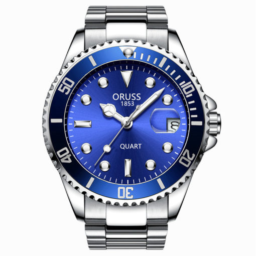 ORUSS Steel Band Waterproof Luminous Men's Watch
