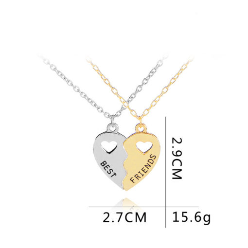 Hollow Heart-shaped Couple Pendant Necklace Jewelry
