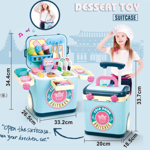 Fashion Children Play Pretend Trolley Case Set Toy