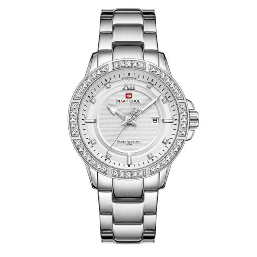 NAVIFORCE Waterproof Stainless Steel Diamond Watch