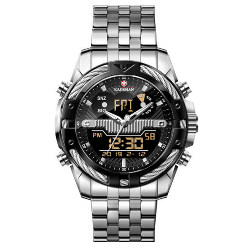 KADEMAN Steel Waterproof Digital LCD Dial Men Watch