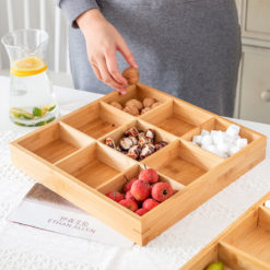 Creative Wooden Square Dry Snack Fruit Platter Tray