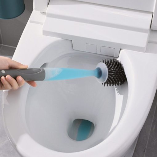 Silicone Automatic Liquid Discharge Toilet Cleaning Brush