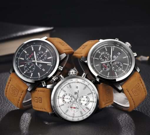 BENYAR Waterproof Leather Strap Sports Men's Watch