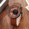 Waterproof Wooden Leather Strap Quartz Men's Watch