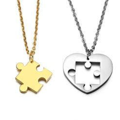 Stainless Steel Couple Love Pendant Necklace Jewelry